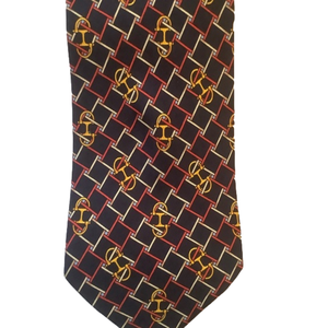 Kriziauomo 100% silk men’s neck tie multicolored geometric print. Made in Italy